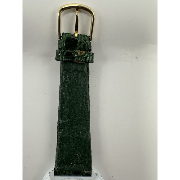 Pearl‎ Christmas Tree Ladies Watch New Battery 36MM 7" Green Leather Band C16 - Picture 9 of 12